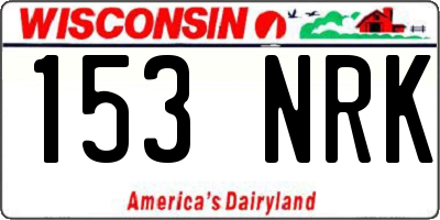 WI license plate 153NRK