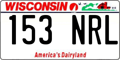 WI license plate 153NRL