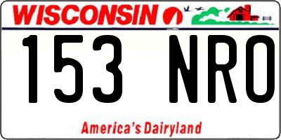 WI license plate 153NRO