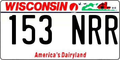WI license plate 153NRR