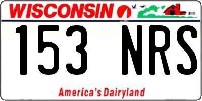 WI license plate 153NRS