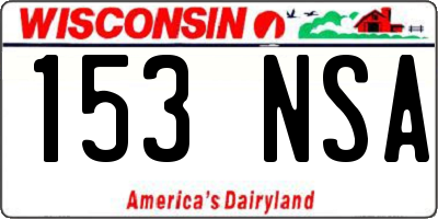 WI license plate 153NSA