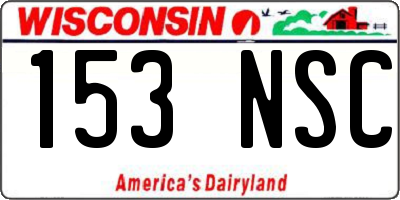 WI license plate 153NSC