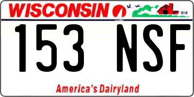 WI license plate 153NSF