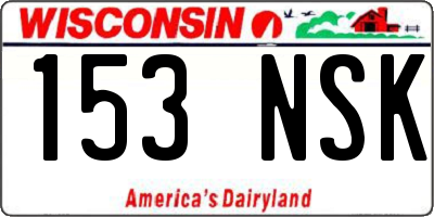 WI license plate 153NSK
