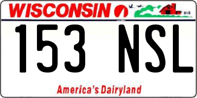 WI license plate 153NSL