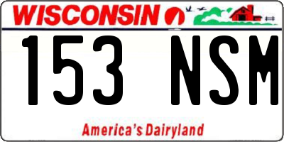WI license plate 153NSM