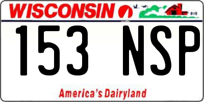 WI license plate 153NSP