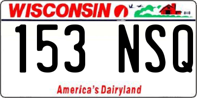 WI license plate 153NSQ