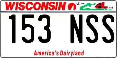 WI license plate 153NSS