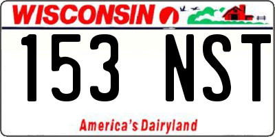 WI license plate 153NST