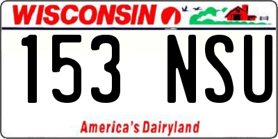 WI license plate 153NSU