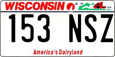 WI license plate 153NSZ