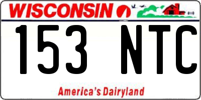 WI license plate 153NTC