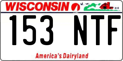 WI license plate 153NTF