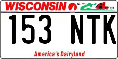 WI license plate 153NTK