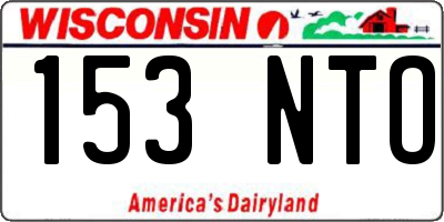 WI license plate 153NTO