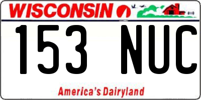 WI license plate 153NUC