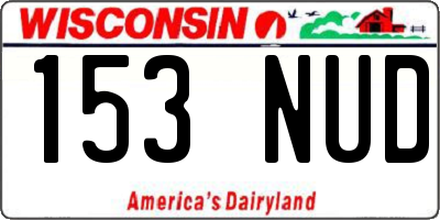 WI license plate 153NUD
