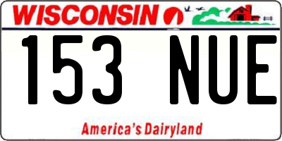 WI license plate 153NUE