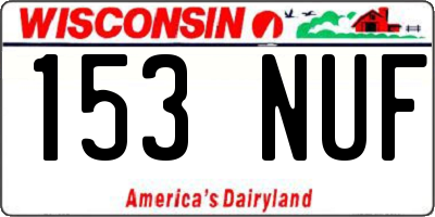 WI license plate 153NUF