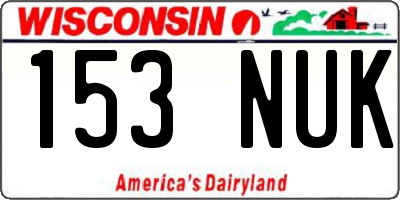 WI license plate 153NUK