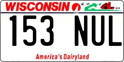 WI license plate 153NUL