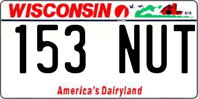 WI license plate 153NUT