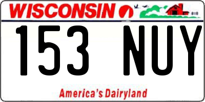 WI license plate 153NUY