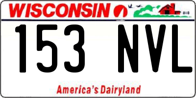 WI license plate 153NVL