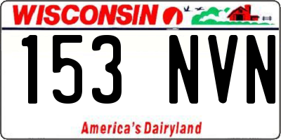 WI license plate 153NVN
