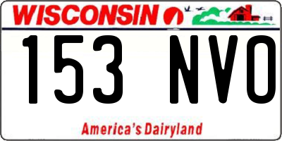 WI license plate 153NVO