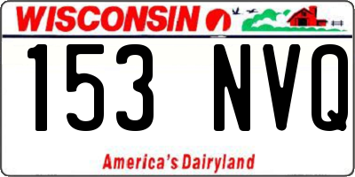 WI license plate 153NVQ