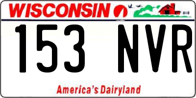 WI license plate 153NVR