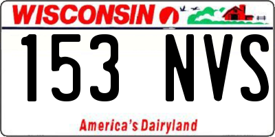 WI license plate 153NVS