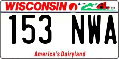 WI license plate 153NWA