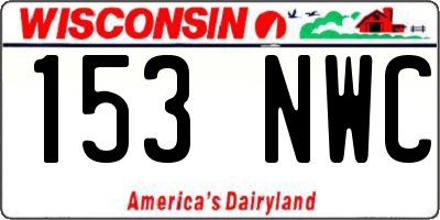 WI license plate 153NWC