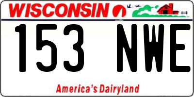 WI license plate 153NWE
