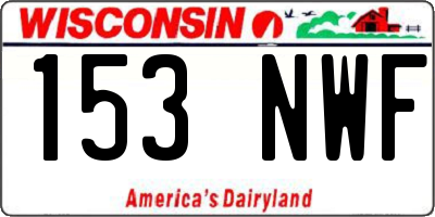 WI license plate 153NWF