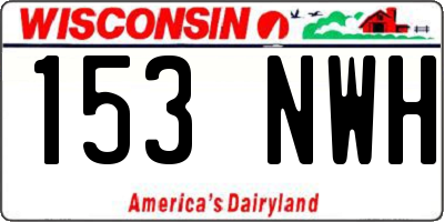 WI license plate 153NWH
