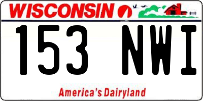 WI license plate 153NWI