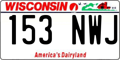 WI license plate 153NWJ