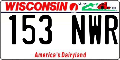 WI license plate 153NWR