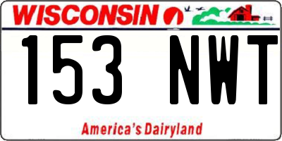 WI license plate 153NWT