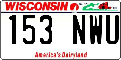 WI license plate 153NWU