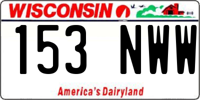 WI license plate 153NWW