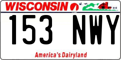 WI license plate 153NWY