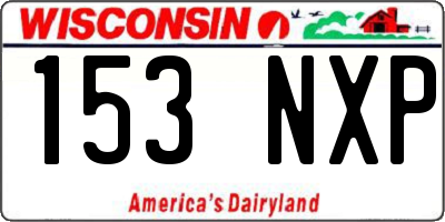 WI license plate 153NXP