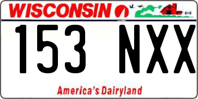 WI license plate 153NXX