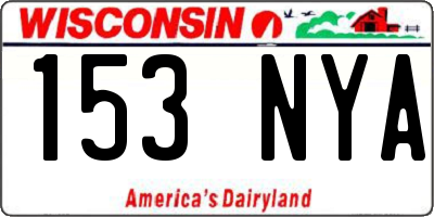 WI license plate 153NYA